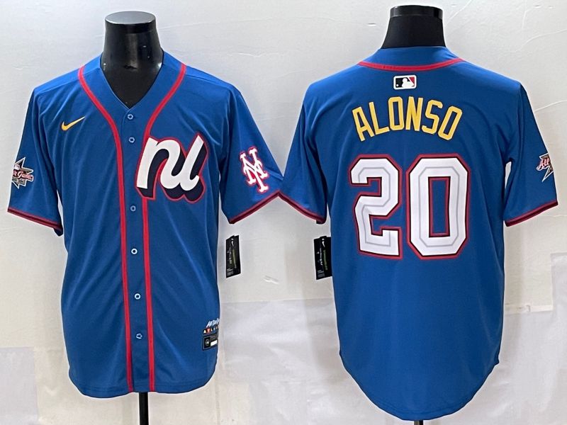 Men 2025 New York Mets #20 Alonso Blue All star Nike MLB Jersey style 1